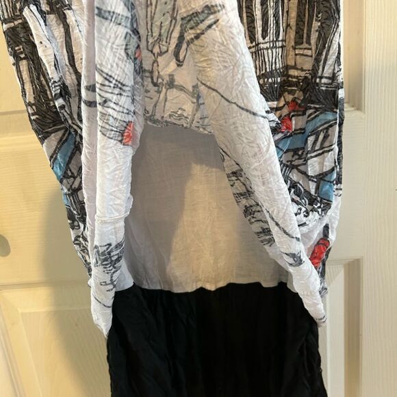 Carine Andie Dress Paris Scene Layered Crinkle S Valentine Date Night - Picture 6 of 14